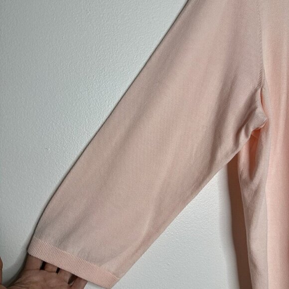 Talbots Cardigan Sweater Pink 3X Button Front 3/4 Sleeve - Picture 4 of 7